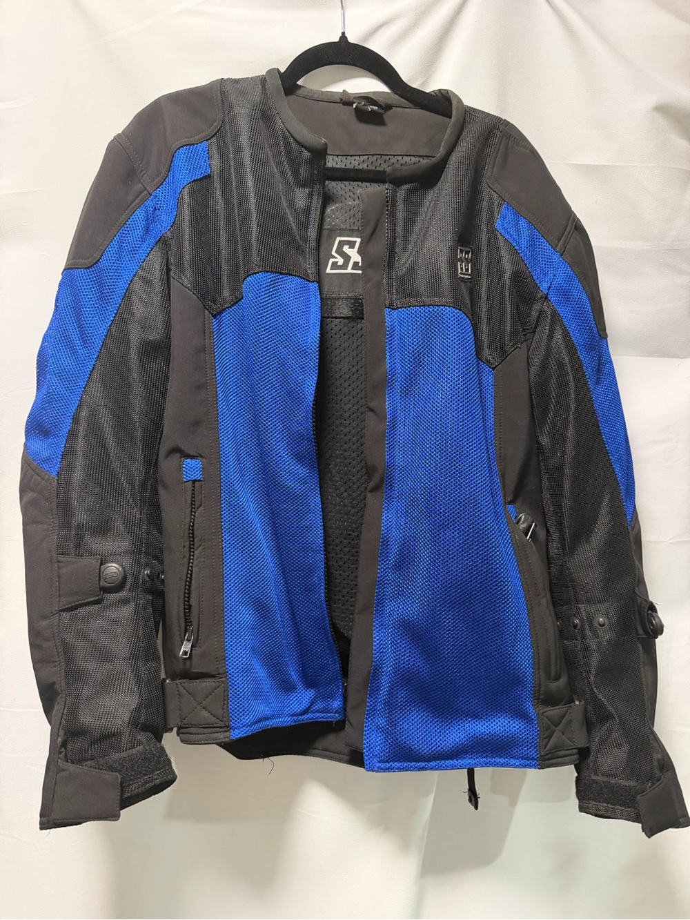 Performance Motorcycle Jacket - Black & Blue Breathable Riding Shell